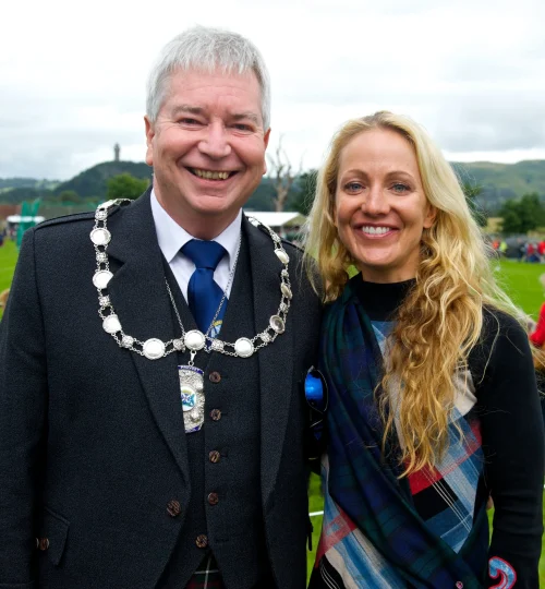 Lesley Paterson and Mike Robbins stirling highland games 2016
